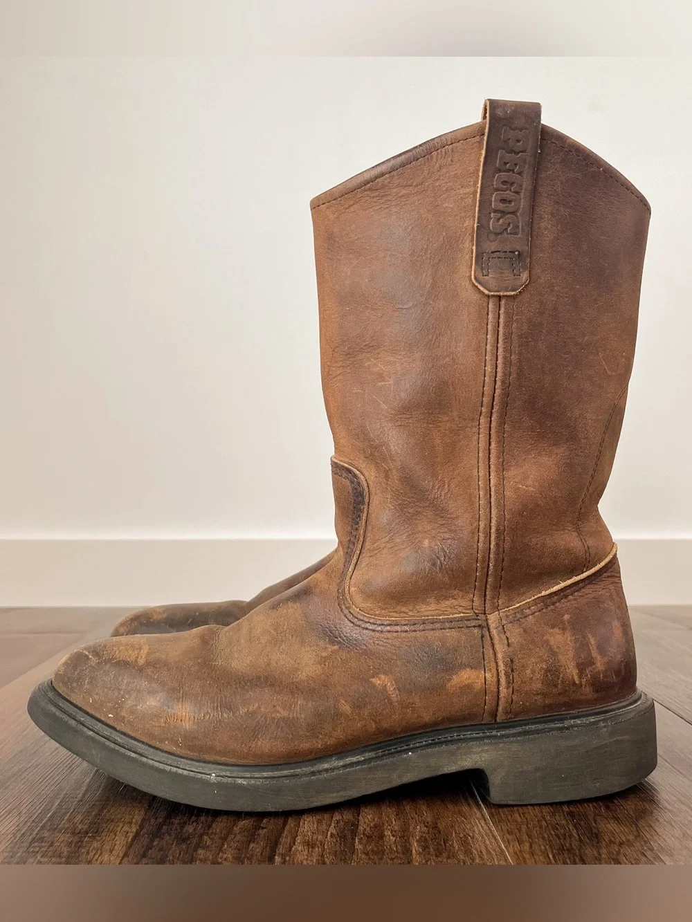 Red Wing Pecos 1124 Pull On Boots Leather Work Western Size 9.5 D Made in USA